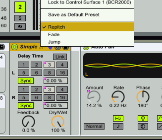 repitch mode simple delay