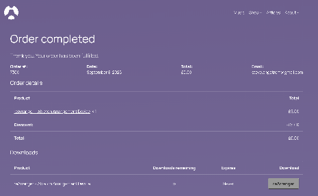 order-completed page example